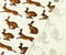 Brown-White Rayon Modal Rabbit Printed Stretch Spandex Jersey Knit Fabric By the Yard